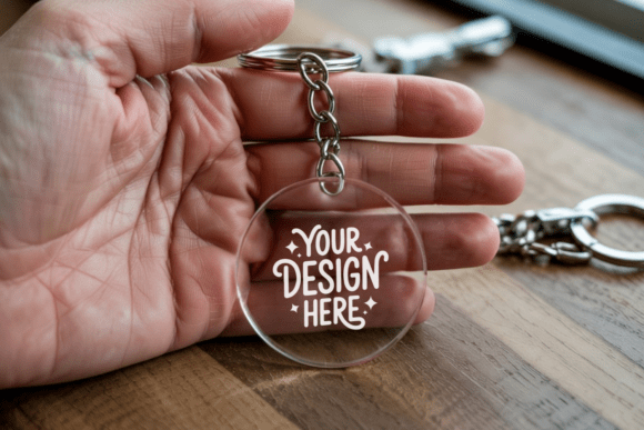 Acrylic Keychain Mockup Graphics for Product Mockups