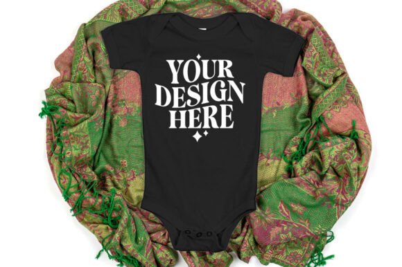 Bella Canvas 100B Bodysuit Mockup Black - A Versatile Graphic Asset for Product Mockups