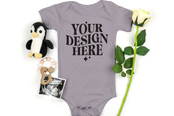 Bella Canvas 100B Bodysuit Mockup Storm - A Versatile Graphics Asset