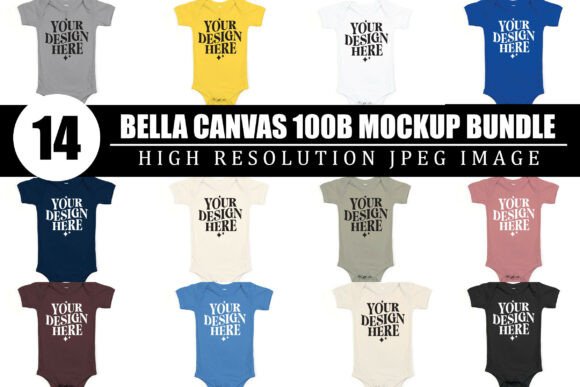 Bella Canvas 100B Mockup Bundle for Product Mockups and Graphics
