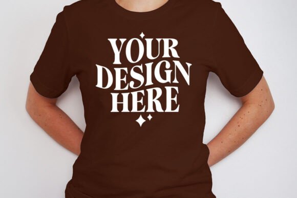 Bella Canvas 3001 Brown Mockup for Product Mockups and Graphics