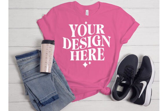 Bella Canvas 3001 Charity Pink Mockup - A Versatile Graphic Asset