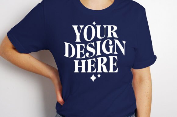 Bella Canvas 3001 Navy Mockup for Product Mockups and Graphics
