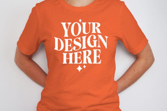 Bella Canvas 3001 Orange Mockup for Product Mockups and Graphics