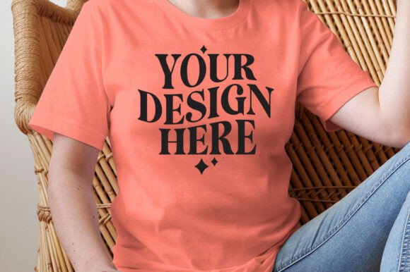 Bella Canvas 3001 Sunset Mockup for Product Mockups and Graphics