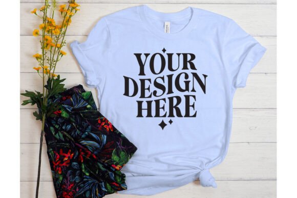 Bella Canvas Baby Blue Mockup for Product Mockups and Graphics