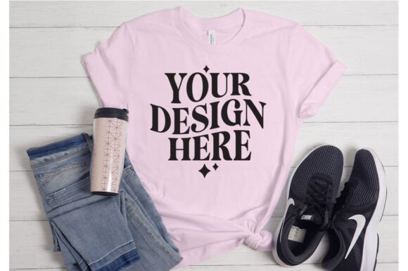 Bella Canvas Light Pink Mockup for Product Mockups and Graphics