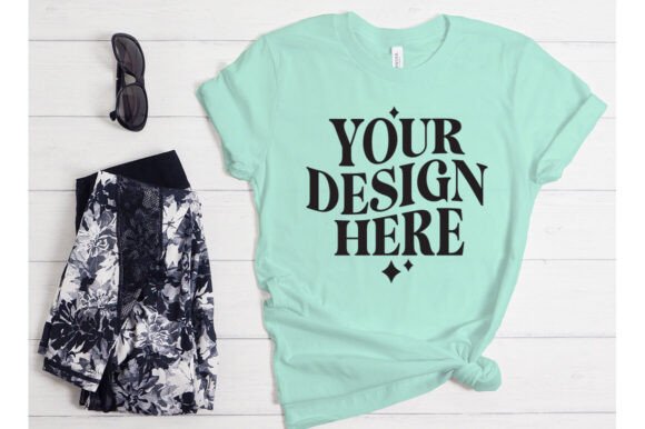 Bella Canvas Mint Triblend Mockup for Product Mockups and Graphics
