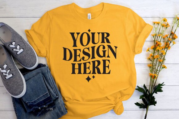 Bella Canvas Mustard Mockup for Product Mockups and Graphics
