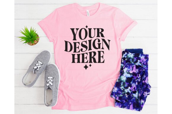 Bella Canvas Soft Pink Mockup for Product Mockups and Graphics
