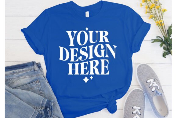 Bella Canvas True Royal Mockup for Product Mockups and Graphics