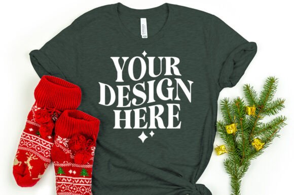 Christmas Bella Canvas 3001 Mockup Fores for Branding and Product Design