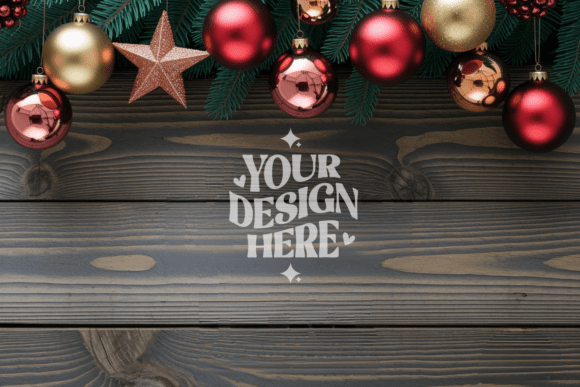 Christmas Flat Lay Background Mockup