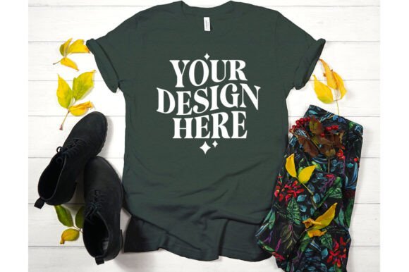 Fall Bella Canvas 3001 Mockup 1: A Graphic Design Asset for Product Mockups