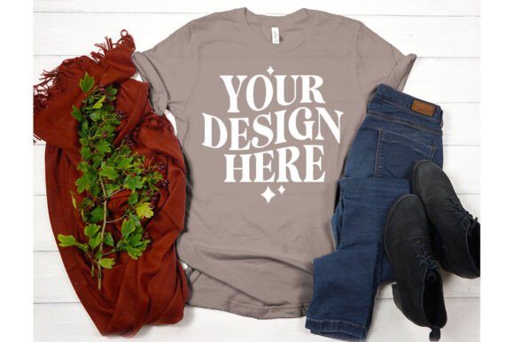 Fall Bella Canvas 3001 Mockup 32: A Graphic Design Asset for Product Mockups