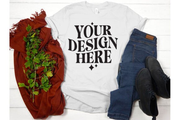 Fall Bella Canvas 3001 Mockup 36 for Product Mockups and Graphics