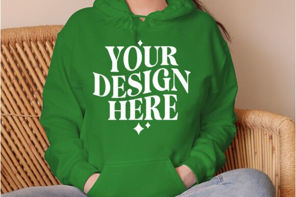 Gildan 18500 Hoodie Irish Green Mockup - A Versatile Graphics Asset