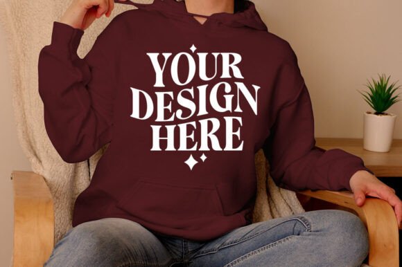 Gildan 18500 Hoodie Maroon Mockup Review