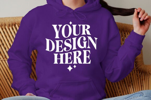 Gildan 18500 Hoodie Purple Mockup - Graphics for Product Mockups
