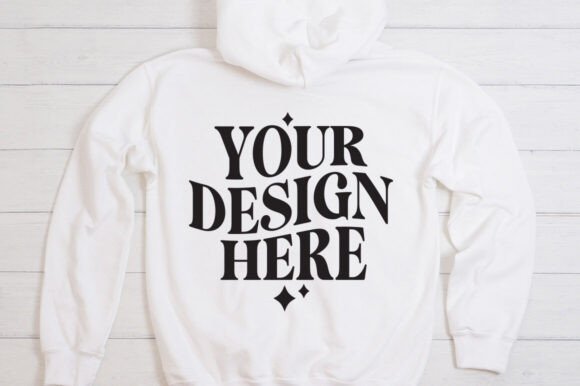 Gildan 18500 White Mockup for Product Mockups and Graphics