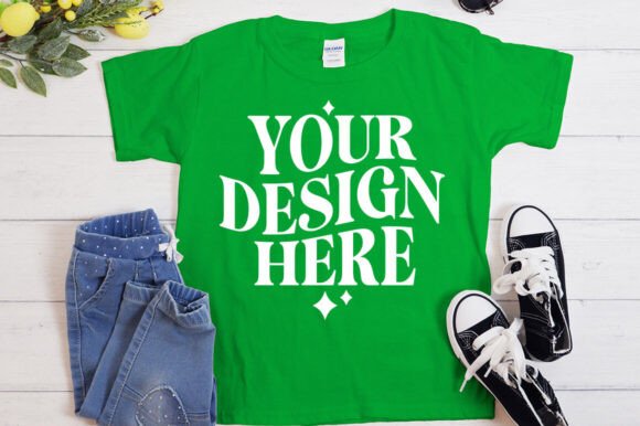 Gildan 5000 Shirt Flat Lay Mockup Irish - Product Mockups for Graphics