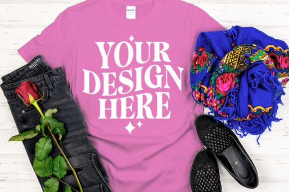 Gildan 64000 Mockup Azalea - A Graphic Design Asset for Product Mockups