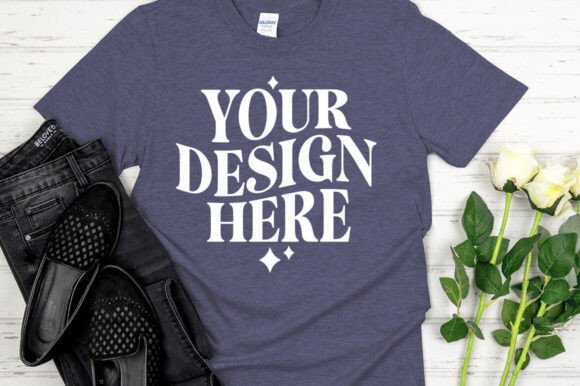 Gildan 64000 Mockup Heather Navy: A Graphic Designer’s Take