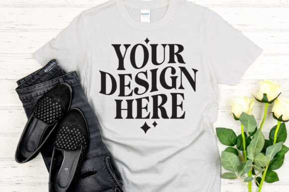 Gildan 64000 Mockup Ice Grey - A Modern Graphic Design Asset
