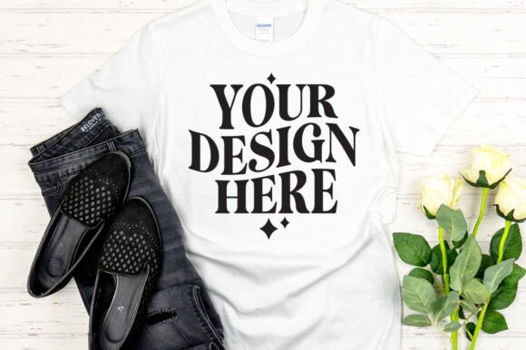 Gildan 64000 Mockup White - A Versatile Graphics Asset for Product Mockups
