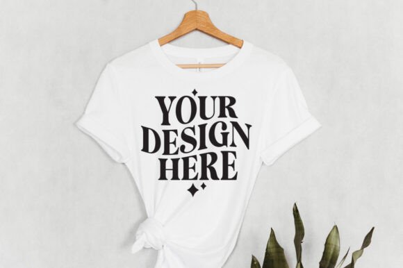 Trendy Bella Canvas 3001 White Mockup for Modern Branding